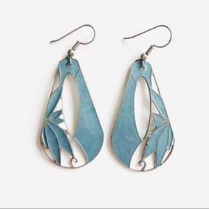 Edgar Berebi Blue Shimmer Enamel Earrings